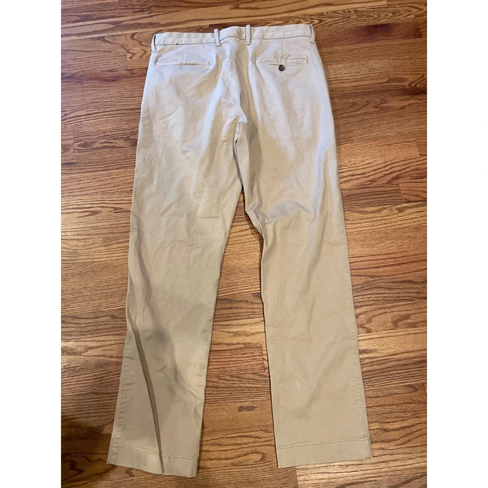 J. Crew Flex Mens Chino Pants 34x32 Beige Tan Straight Fit Flat Front Bundle 2